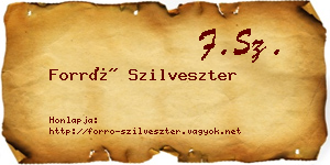 Forró Szilveszter névjegykártya