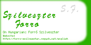 szilveszter forro business card